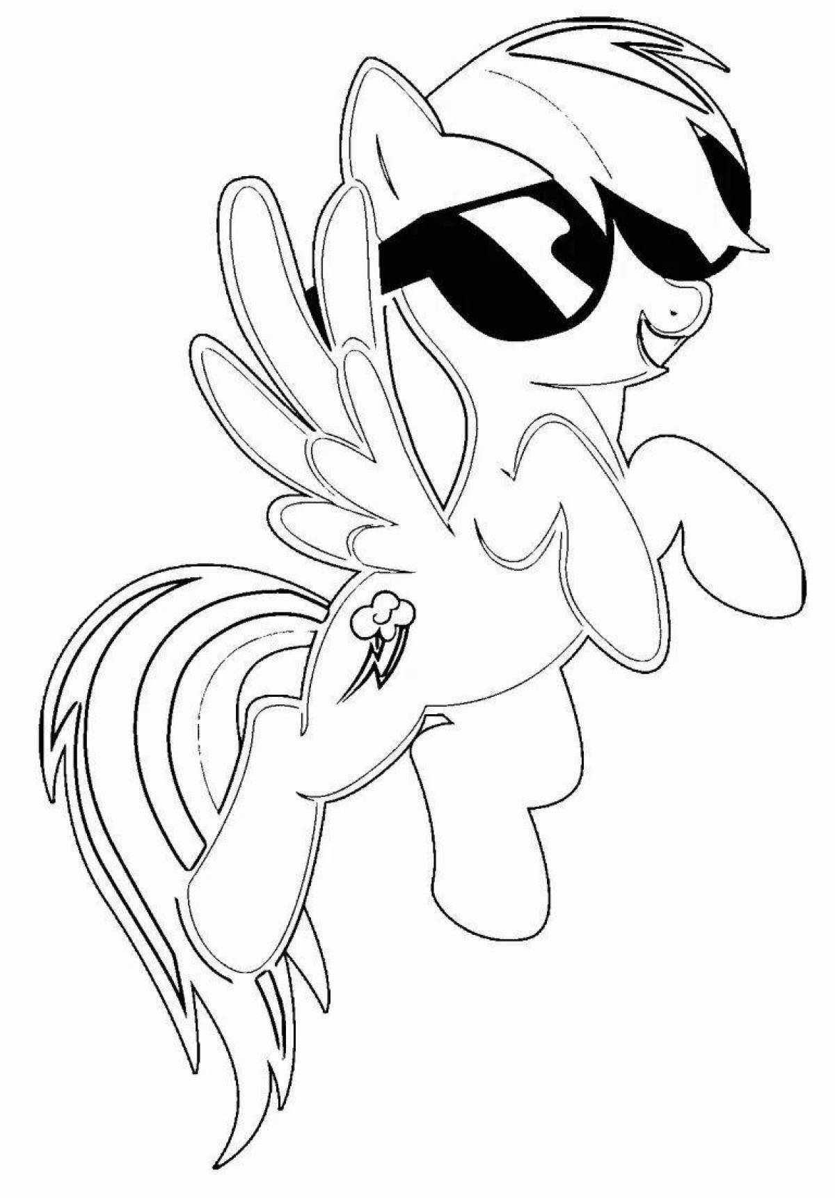 Animated rainbow dash coloring page