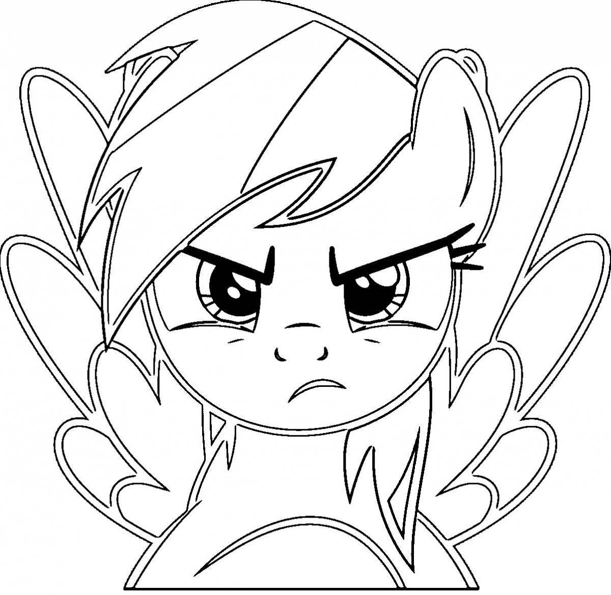 Charming rainbow dash coloring page