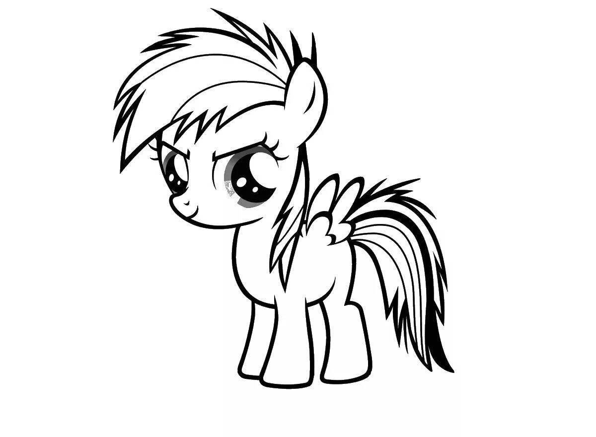 Attractive rainbow dash coloring page