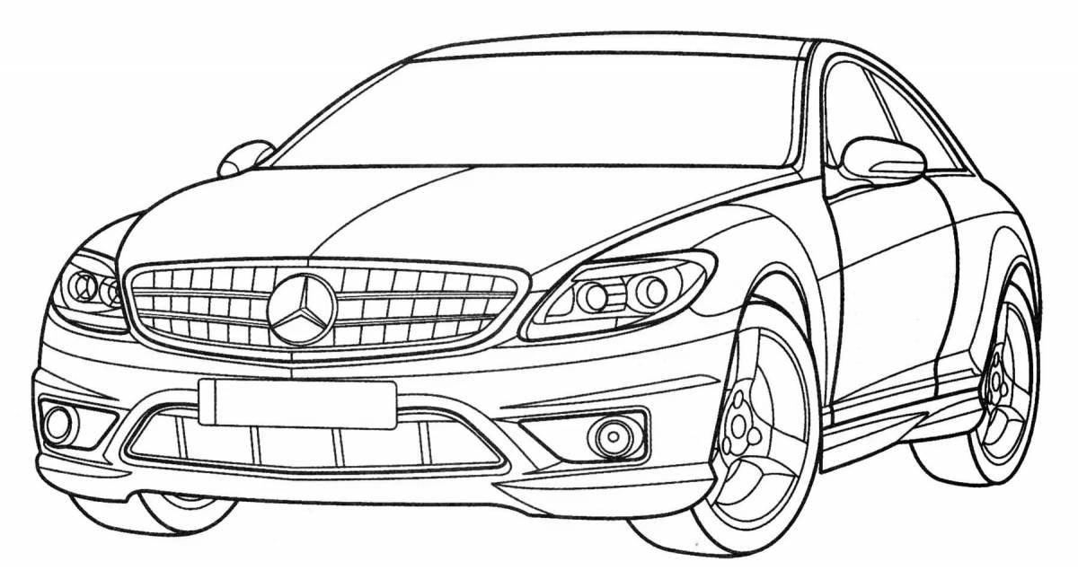 Car collection coloring page