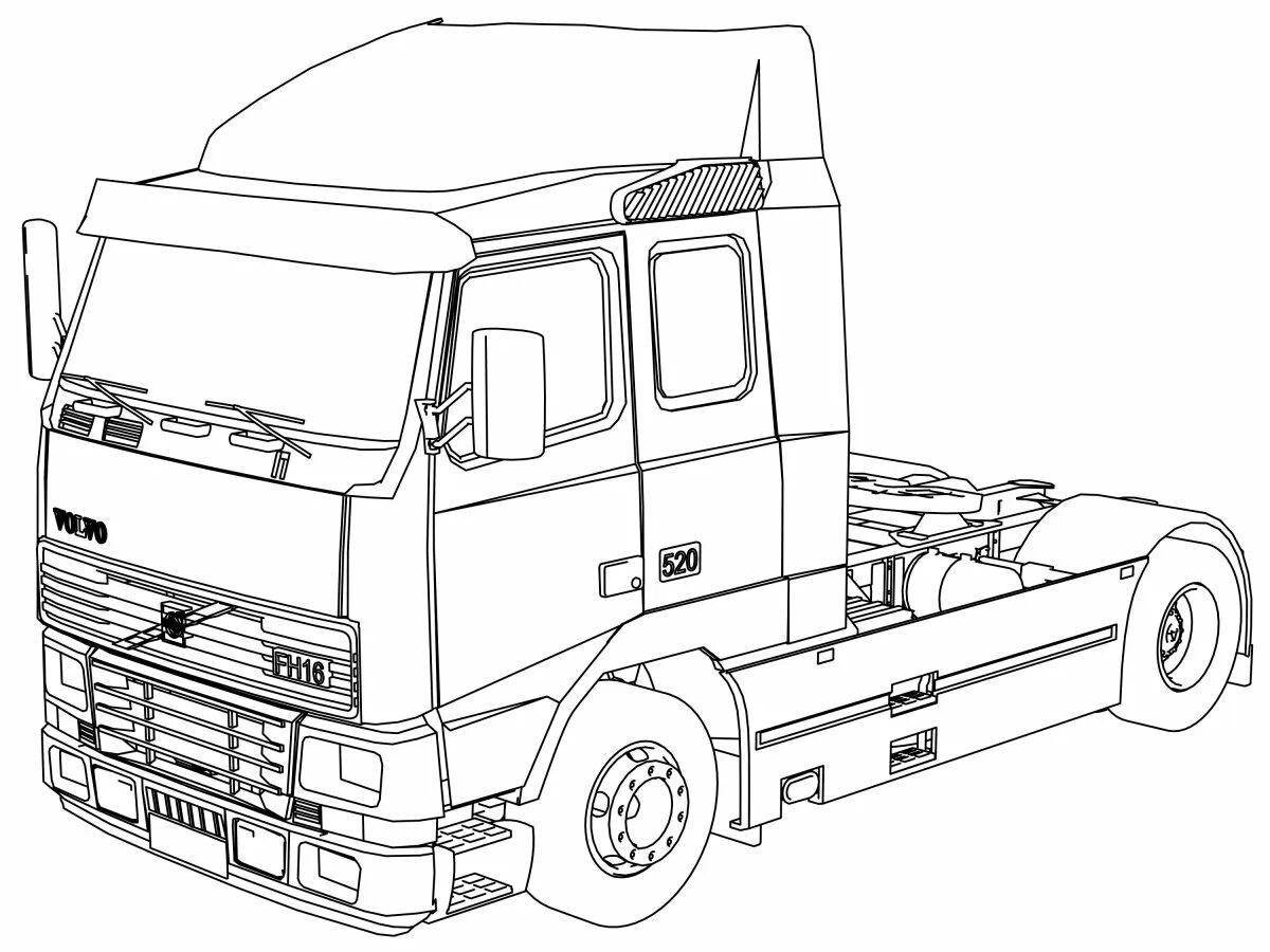 Coloring page charming man truck