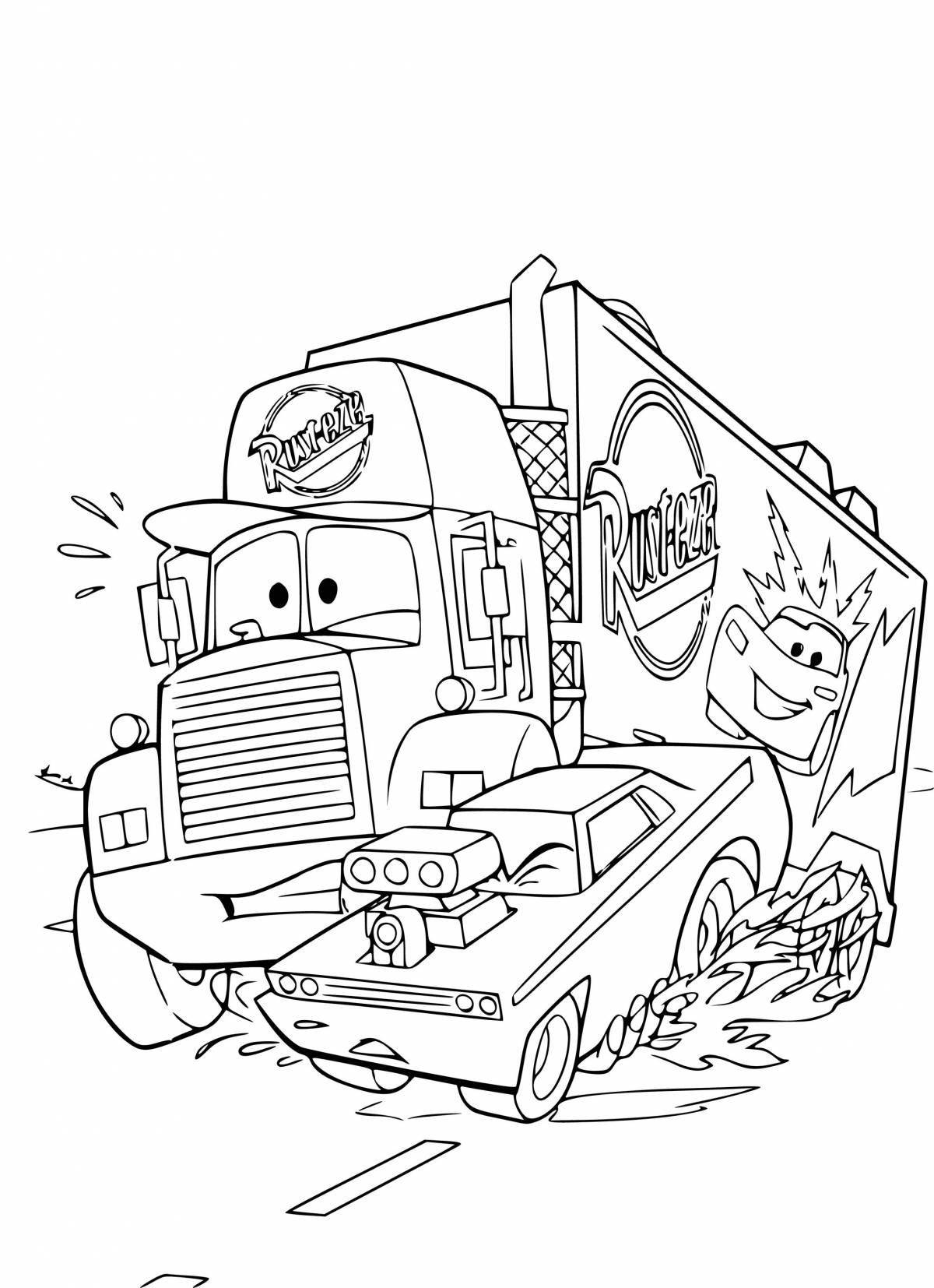 Frank's exciting car coloring page