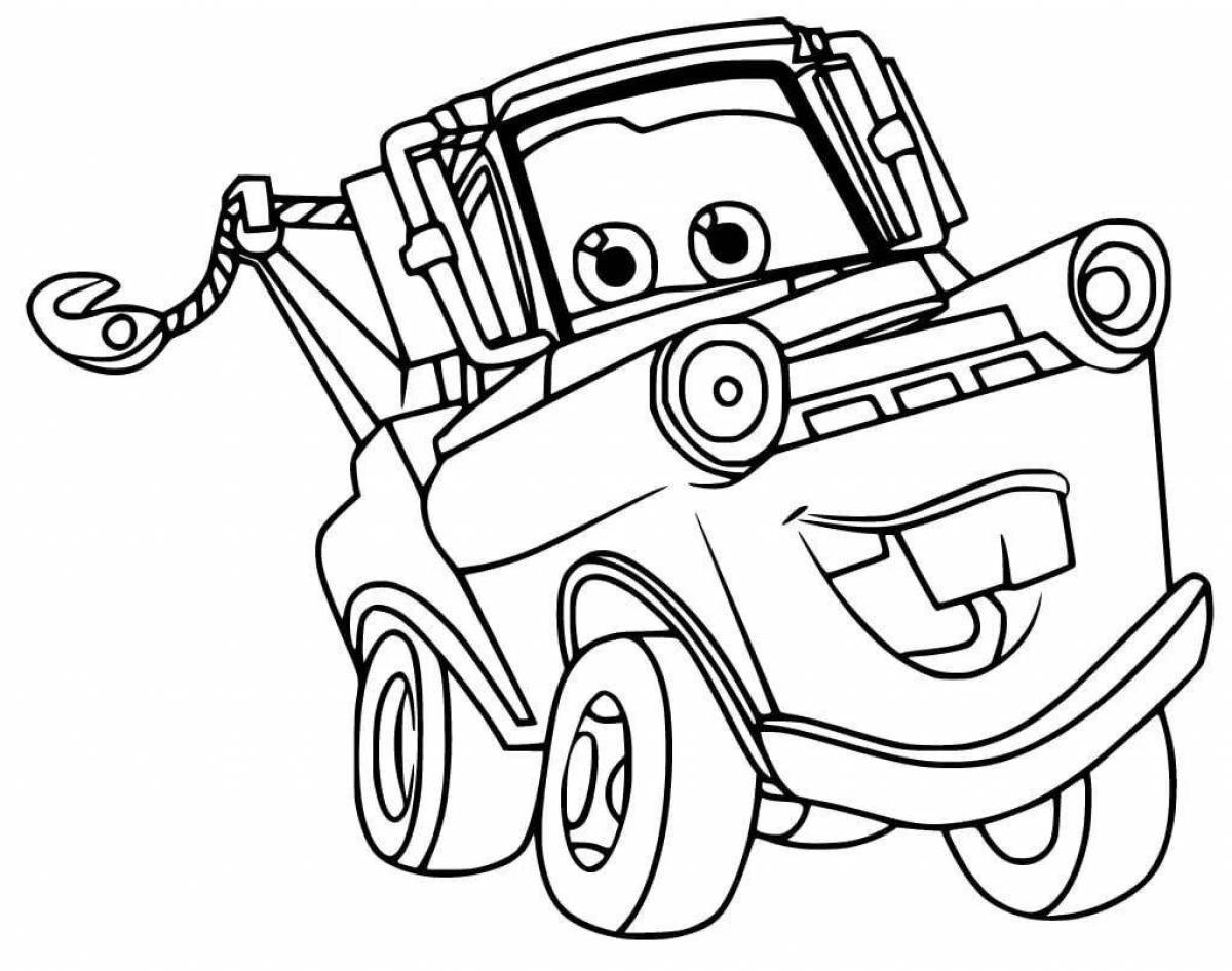 Frank's fabulous cars coloring page