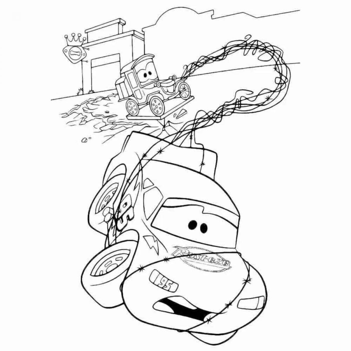 Frank's spectacular cars coloring page