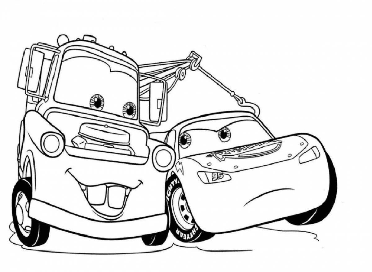 Splendid frank cars coloring page