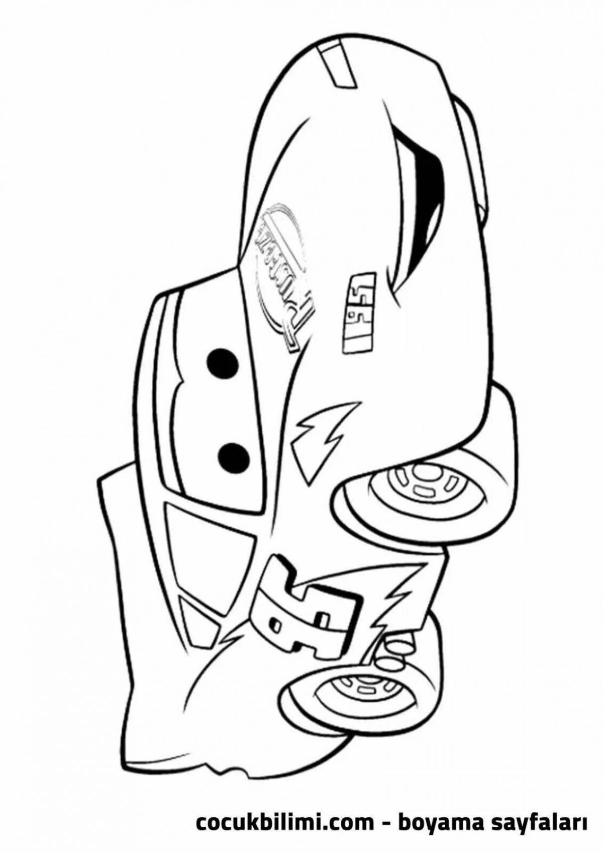Charming frank cars coloring page