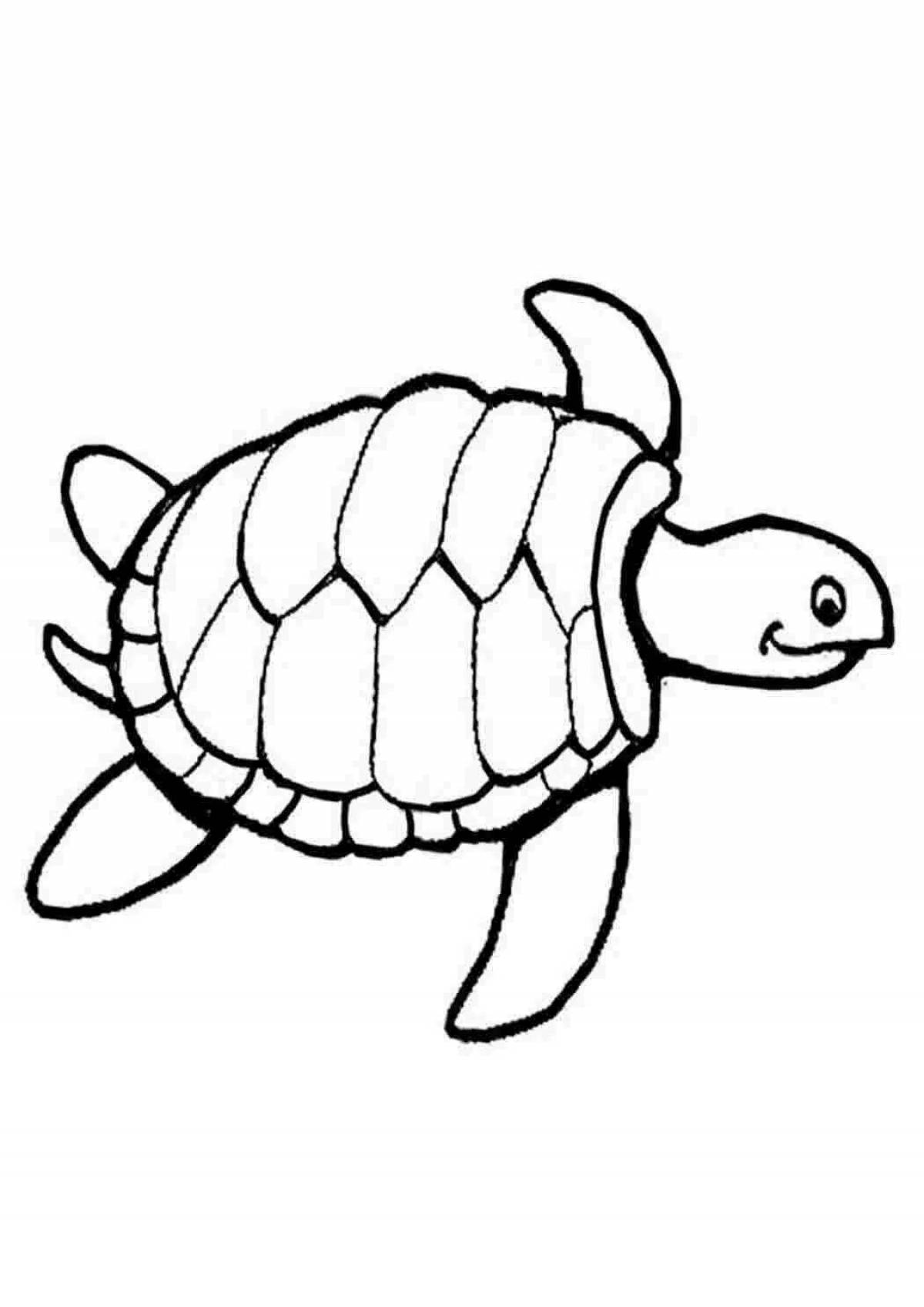 Раскраска яркая морская черепаха