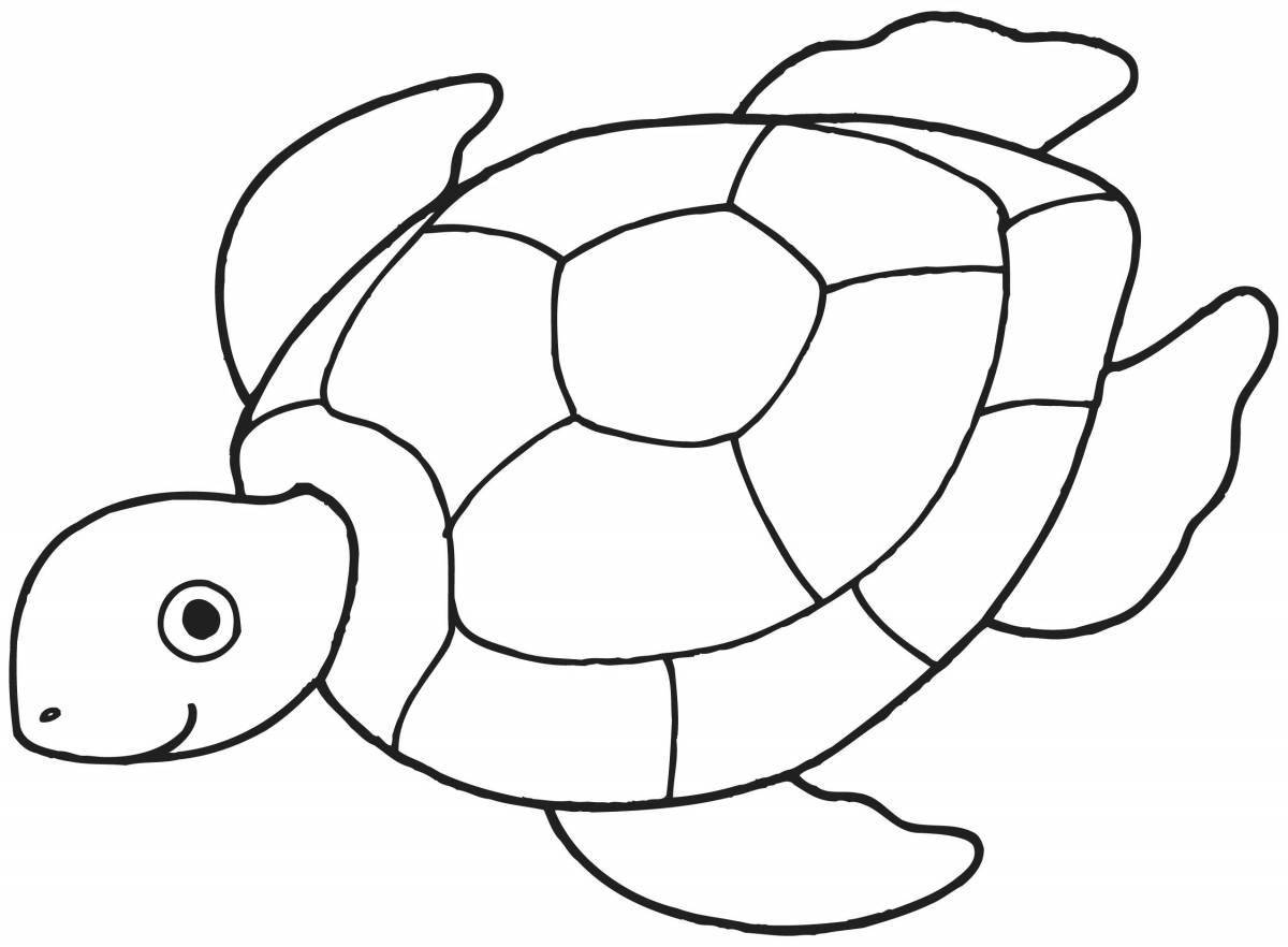 Красочная страница раскраски морской черепахи