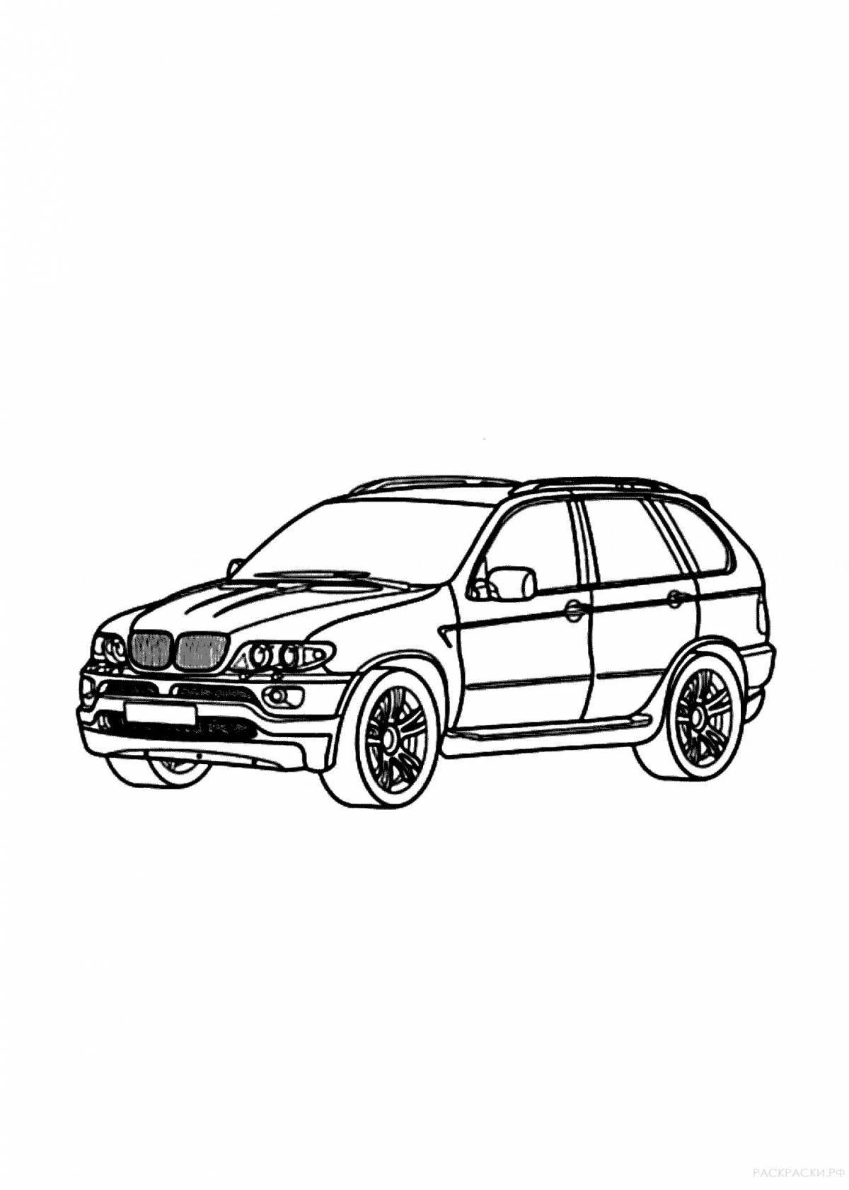 Playful bmw jeep coloring page