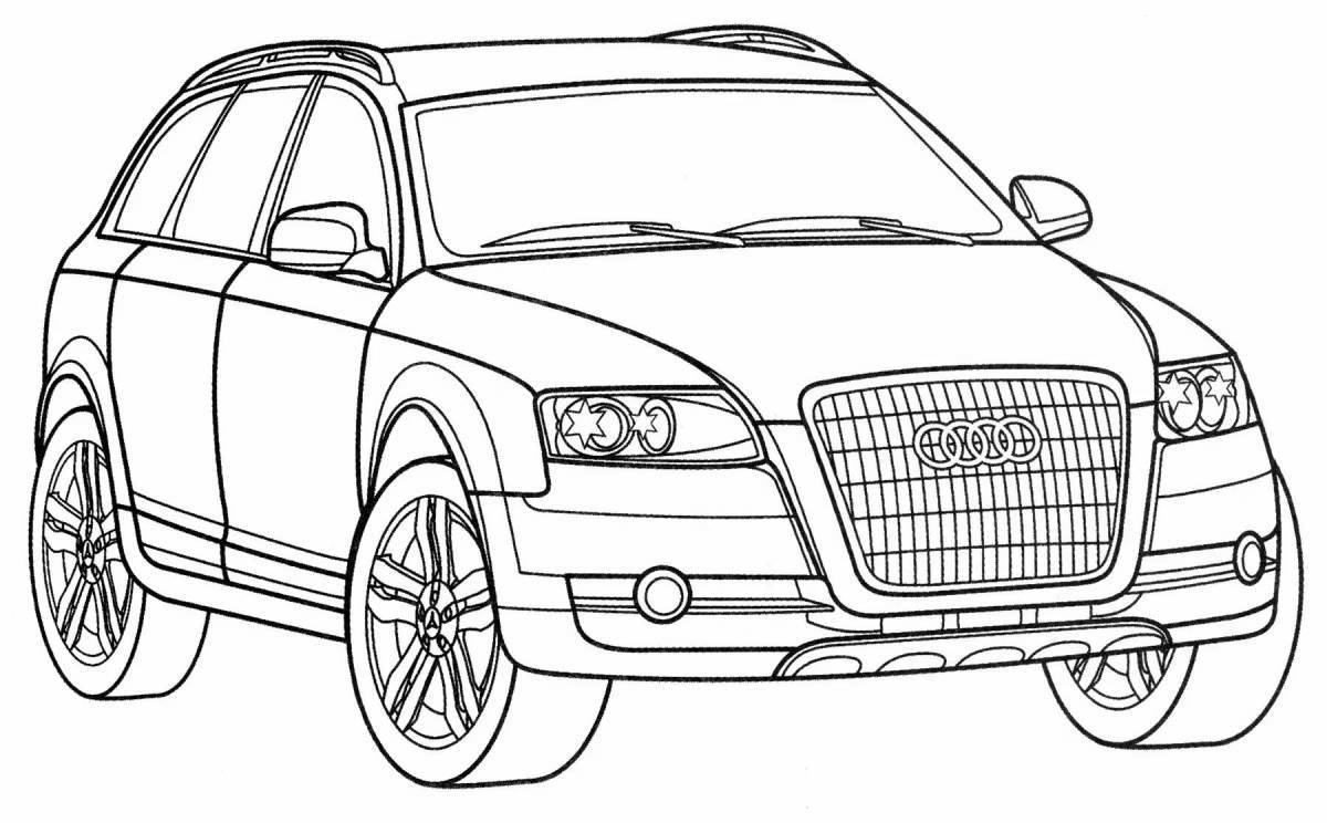 Coloring book incredible jeep bmw