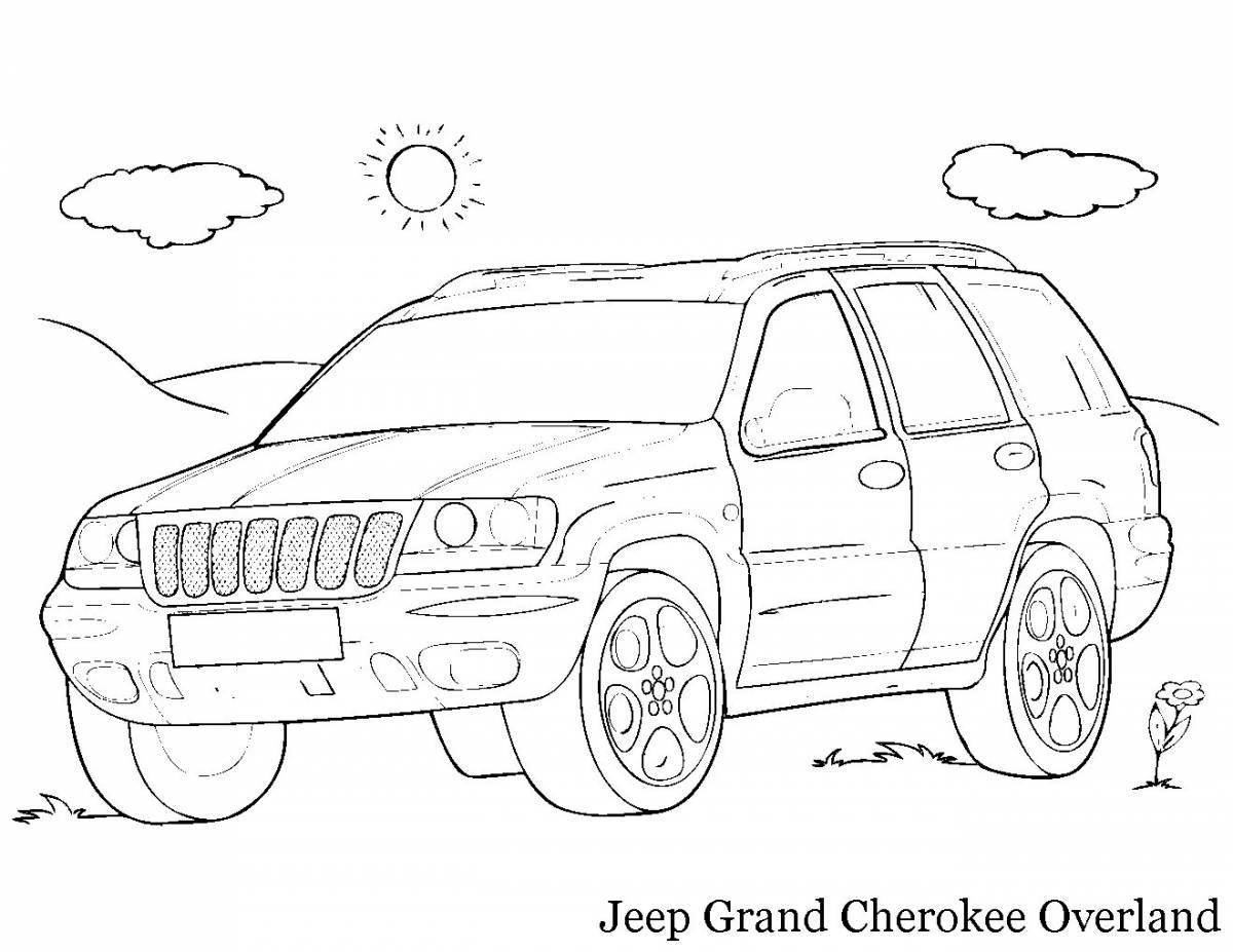 Coloring book exquisite bmw jeep