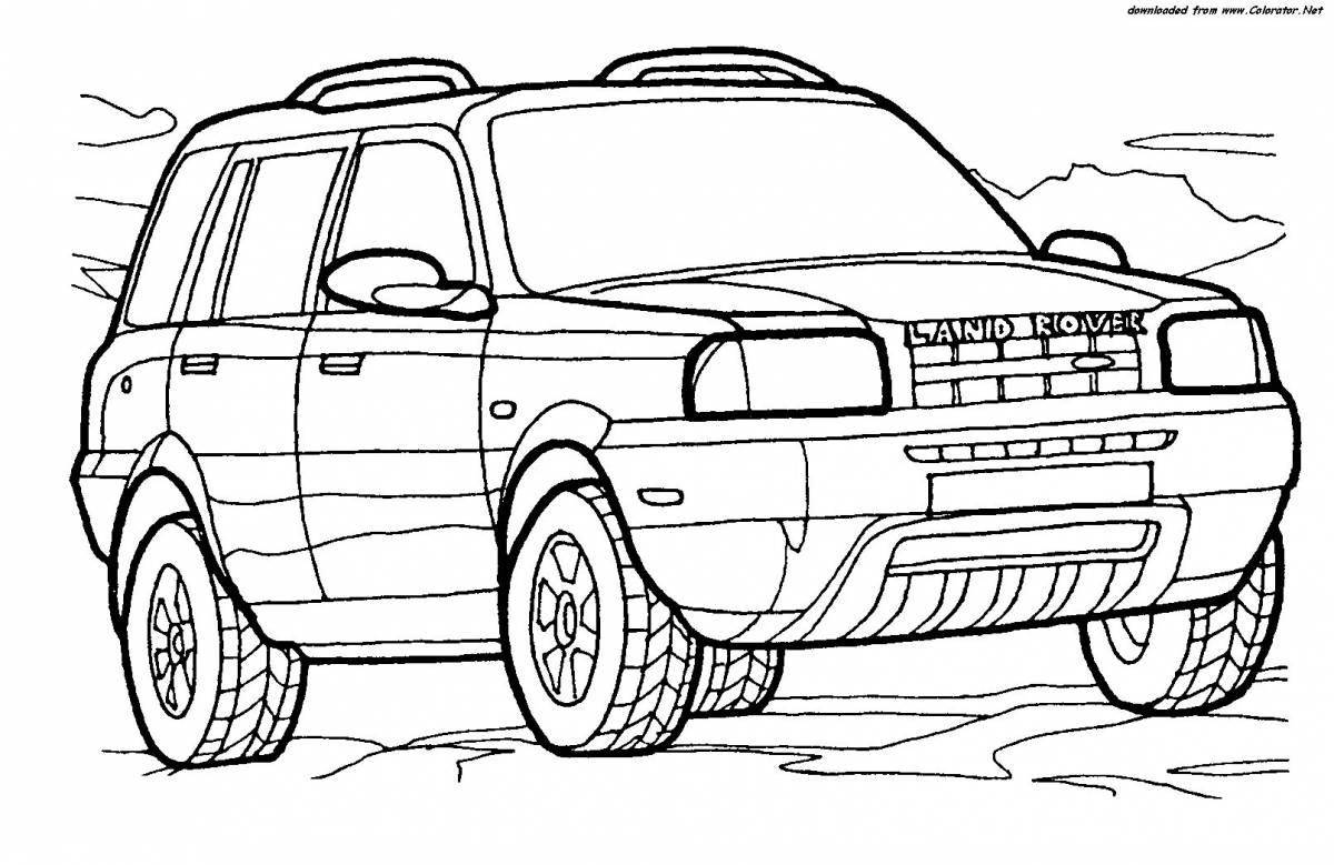 Coloring page modern bmw jeep