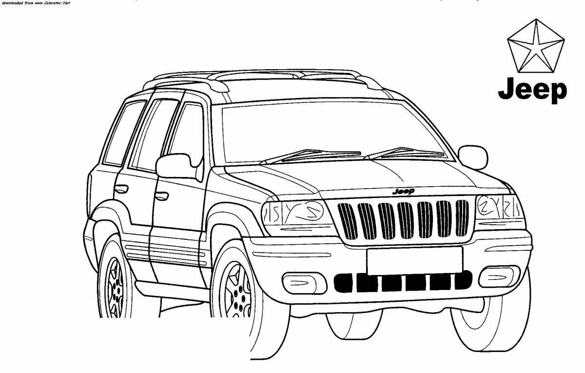 Coloring book outstanding jeep bmw