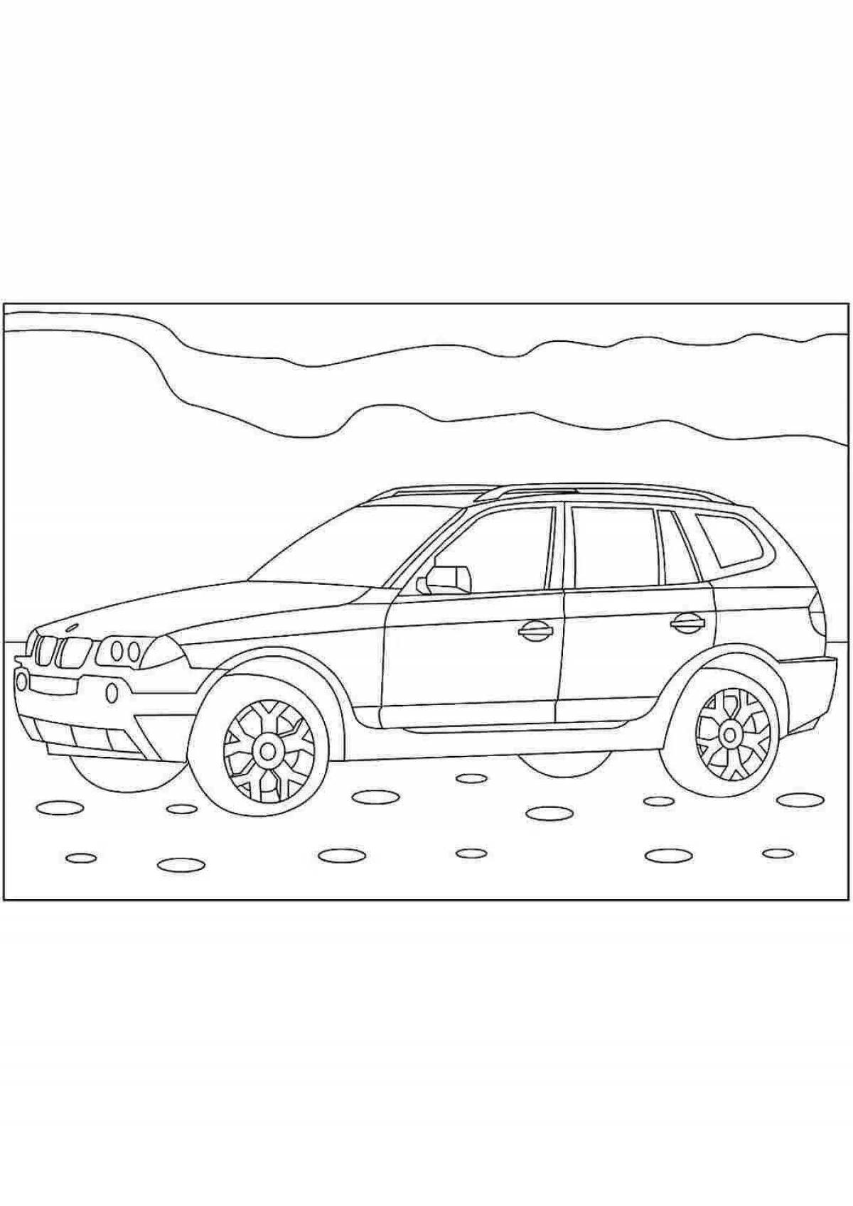 Coloring page unusual jeep bmw