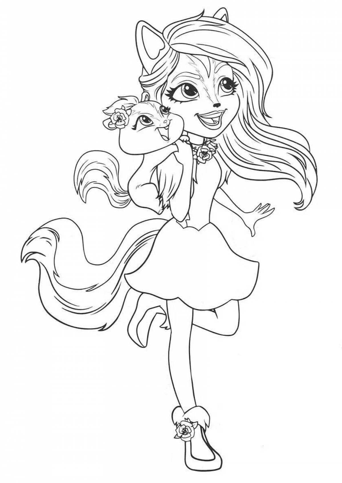 Amazing cat enchantimals coloring pages