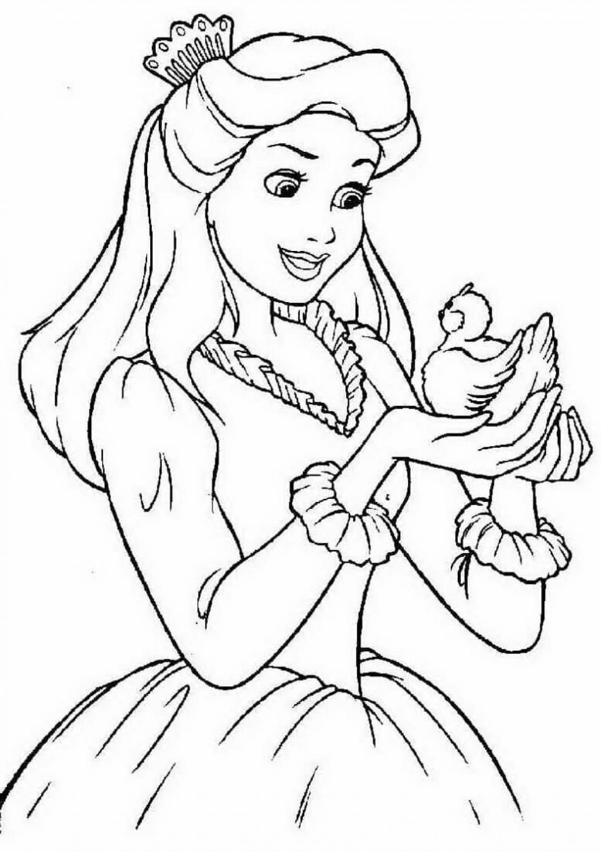 Glowing princess coloring page