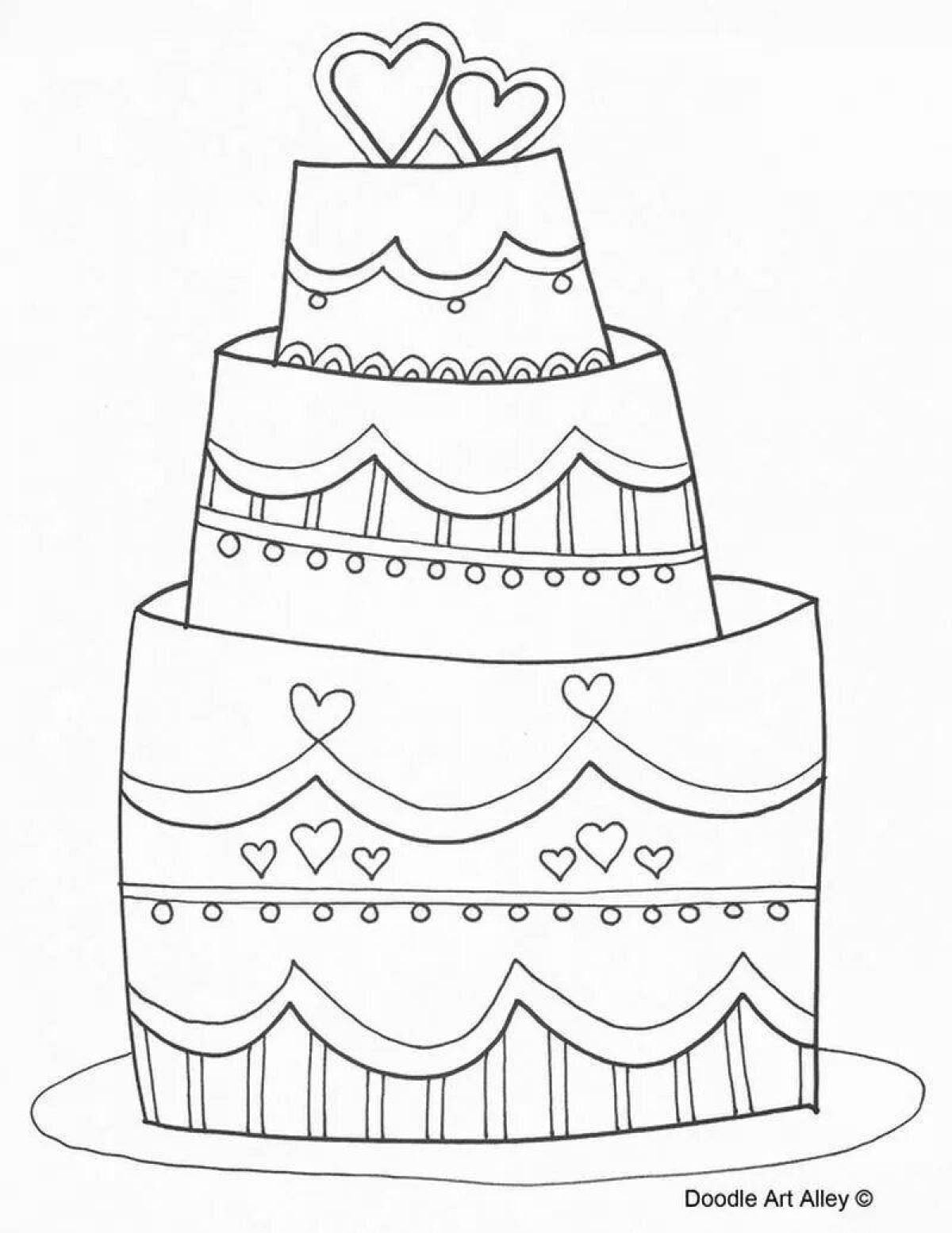 Sky beautiful cake coloring page