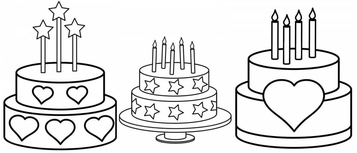 Amazingly beautiful cake coloring page