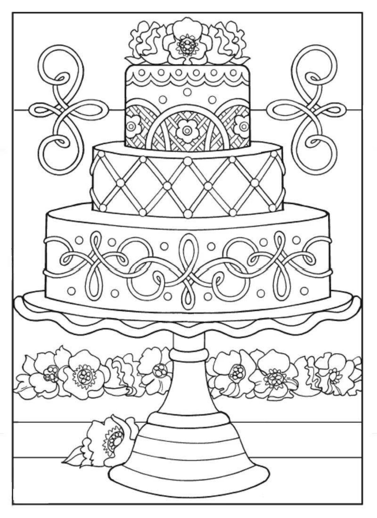 Attractive beautiful cake coloring book