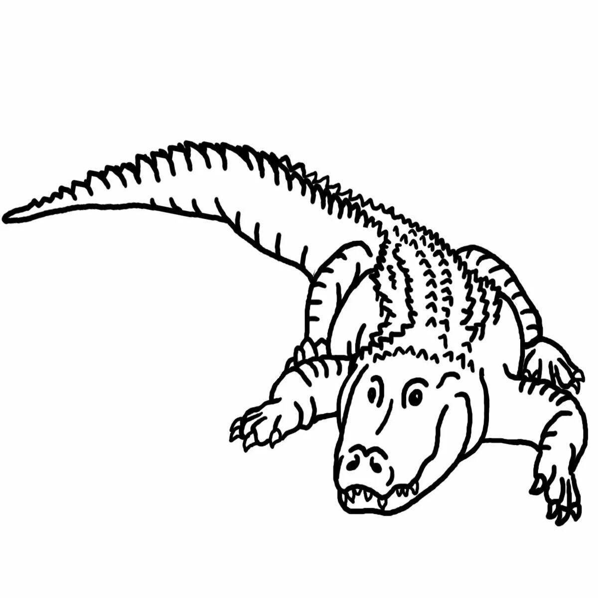 Увлекательная раскраска гребенчатый крокодил