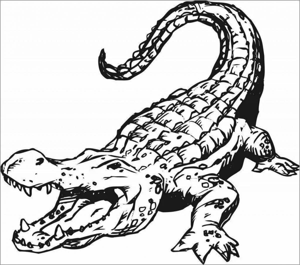 Coloring page dazzling crested crocodile