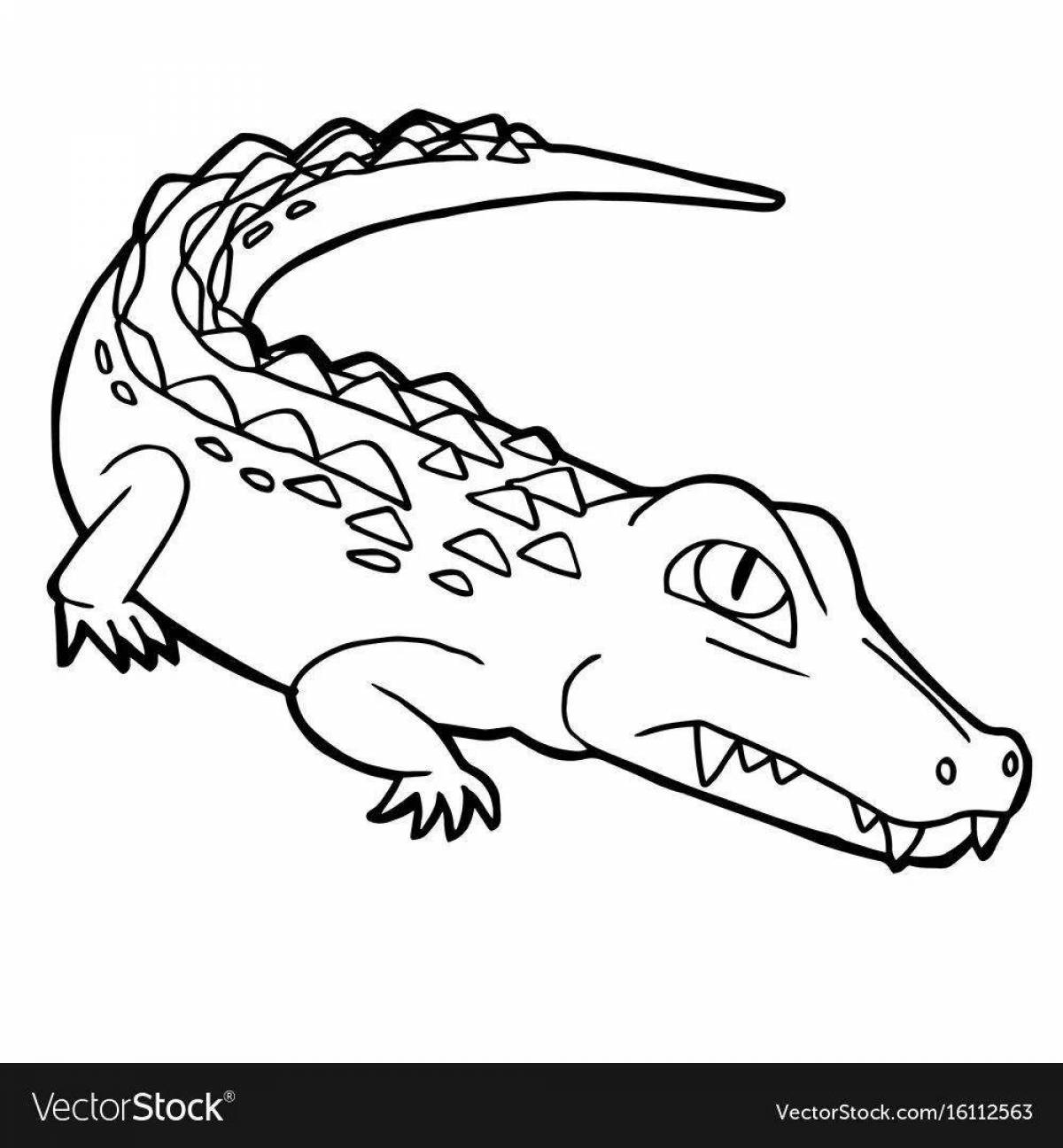 Раскраска потрясающий гребешковый крокодил