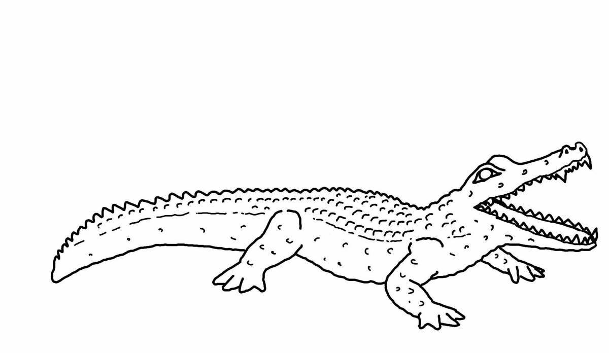 Удивительная страница раскраски гребешкового крокодила
