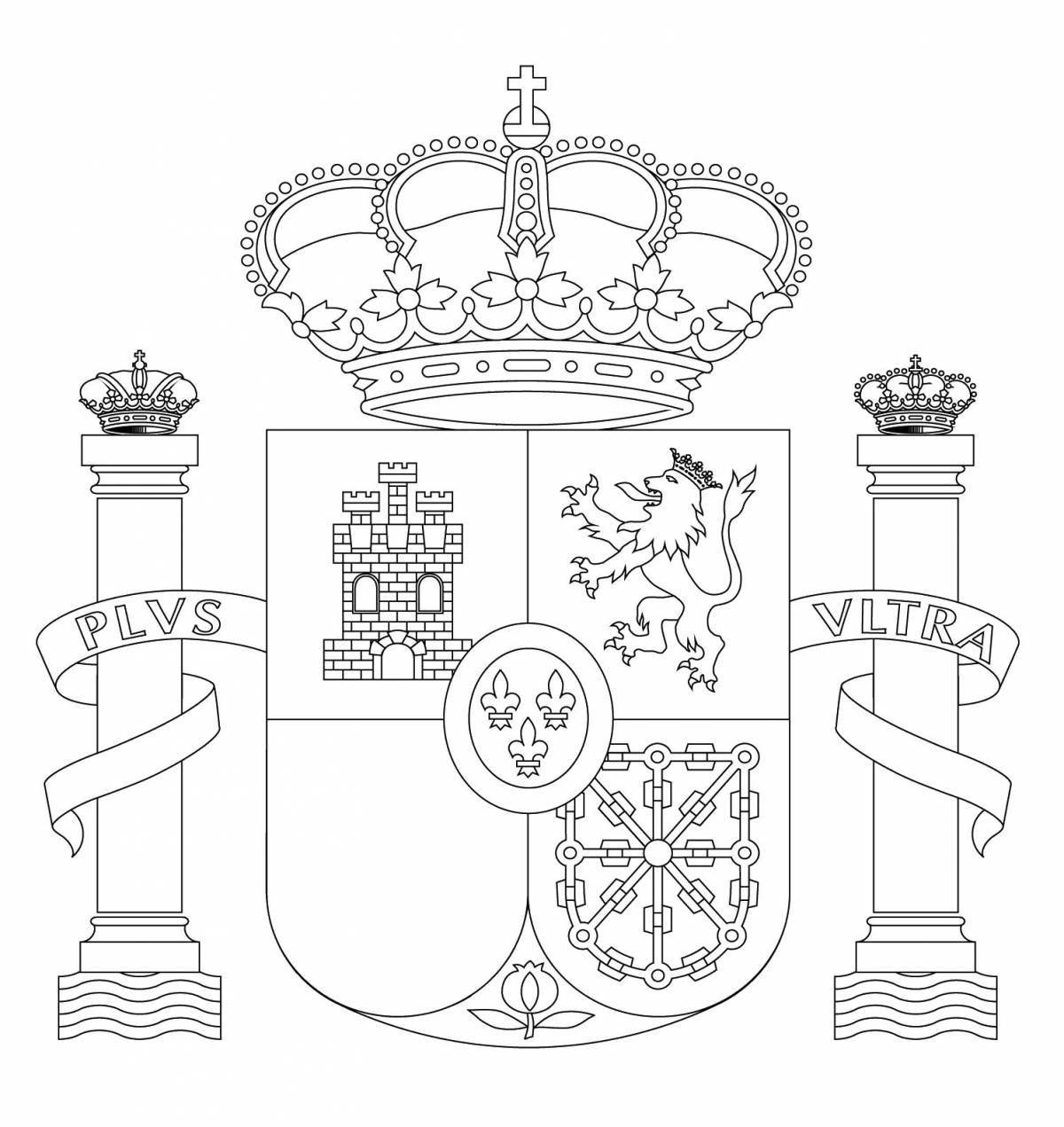 Coloring page exalted coat of arms of france