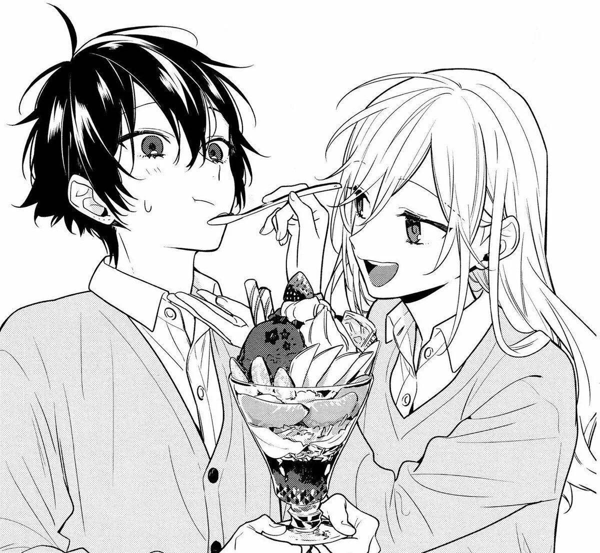 Exquisite horimiya coloring page