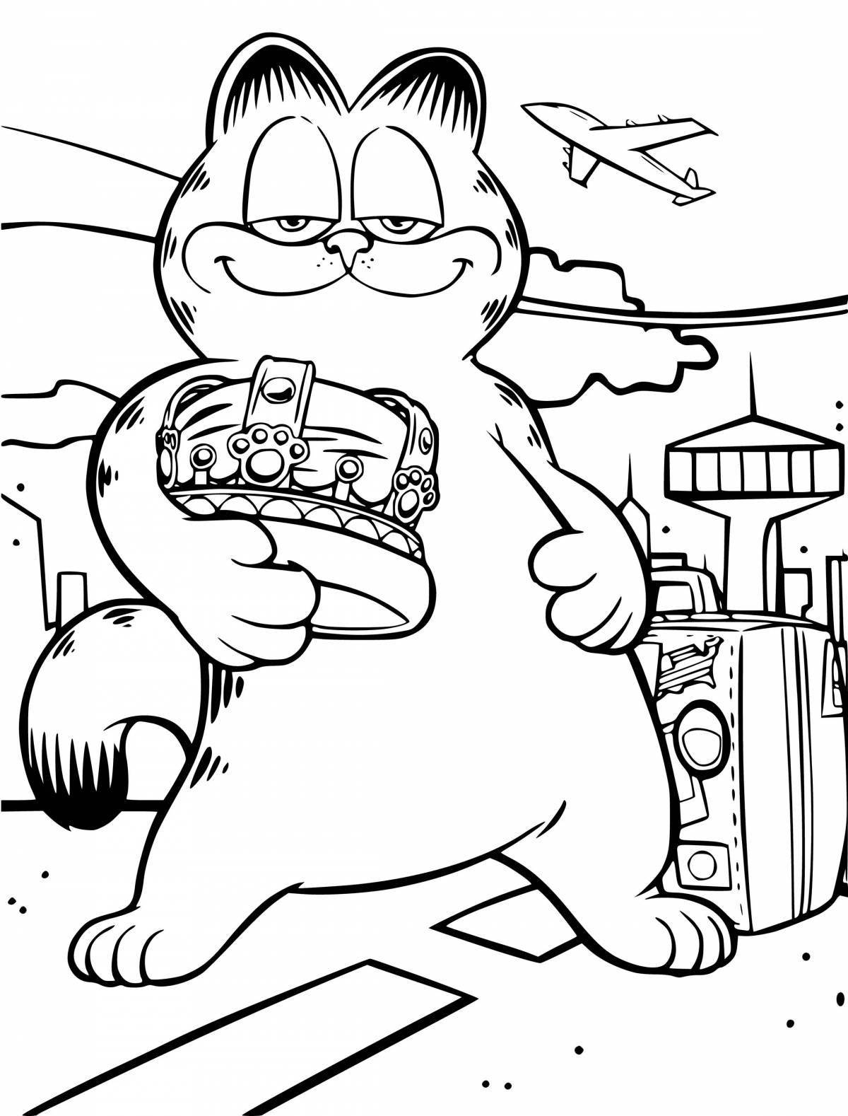 Colouring relaxed fat cat