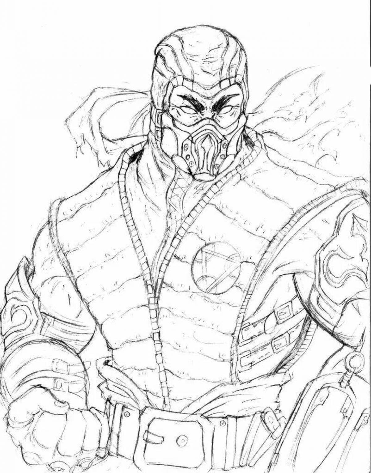 Awesome mk11 scorpion coloring page