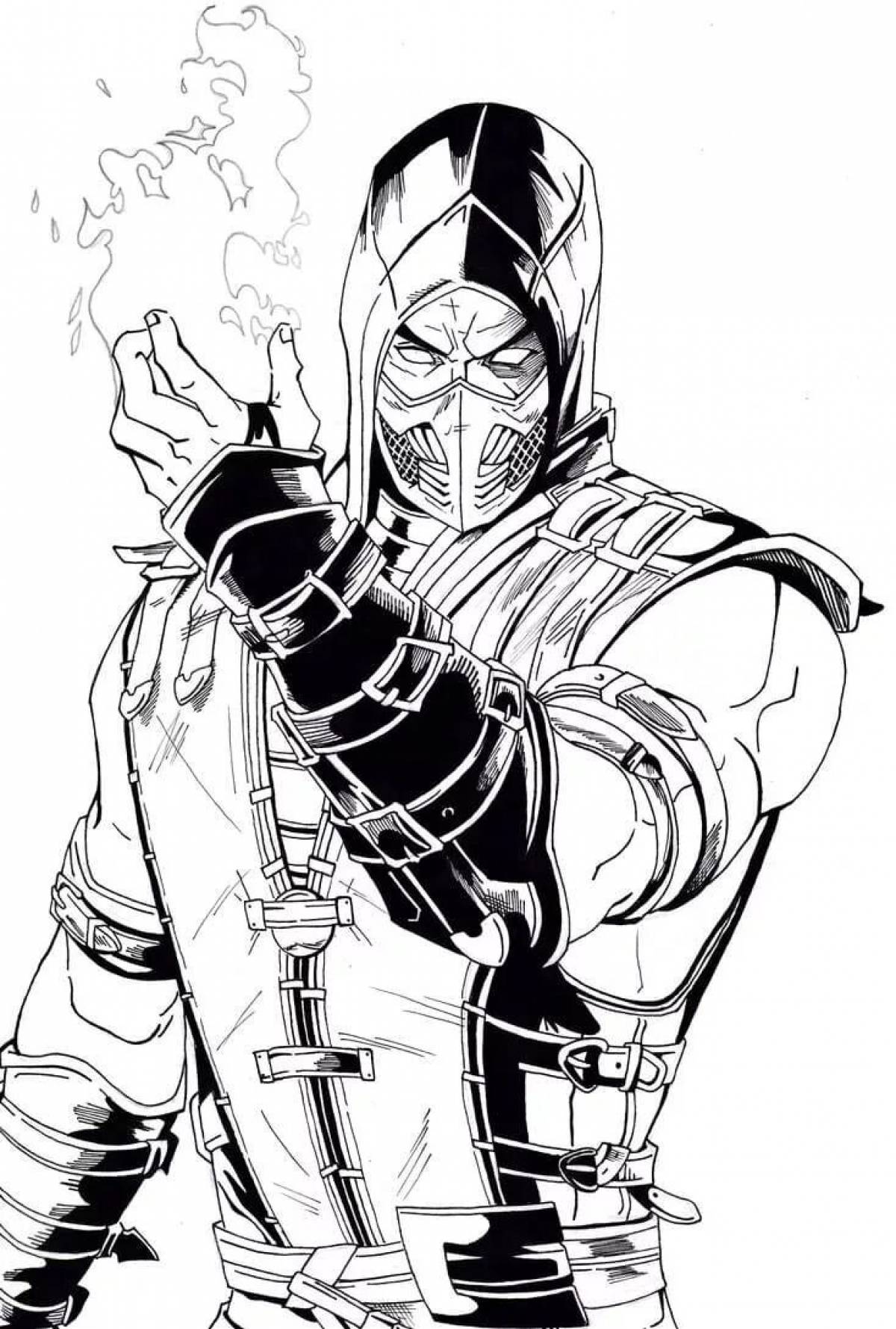 Colorful scorpion mk11 coloring page