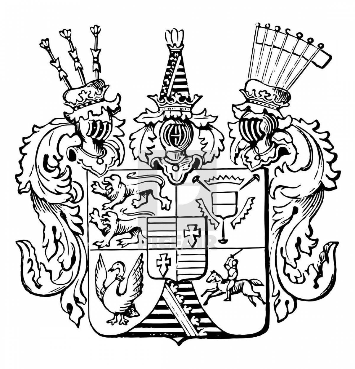 Colourful coat of arms of germany coloring page
