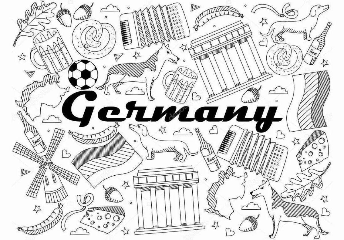 Generous German coat of arms coloring page