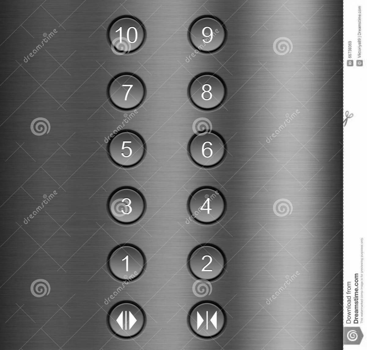 Раскраска блестящие кнопки лифта
