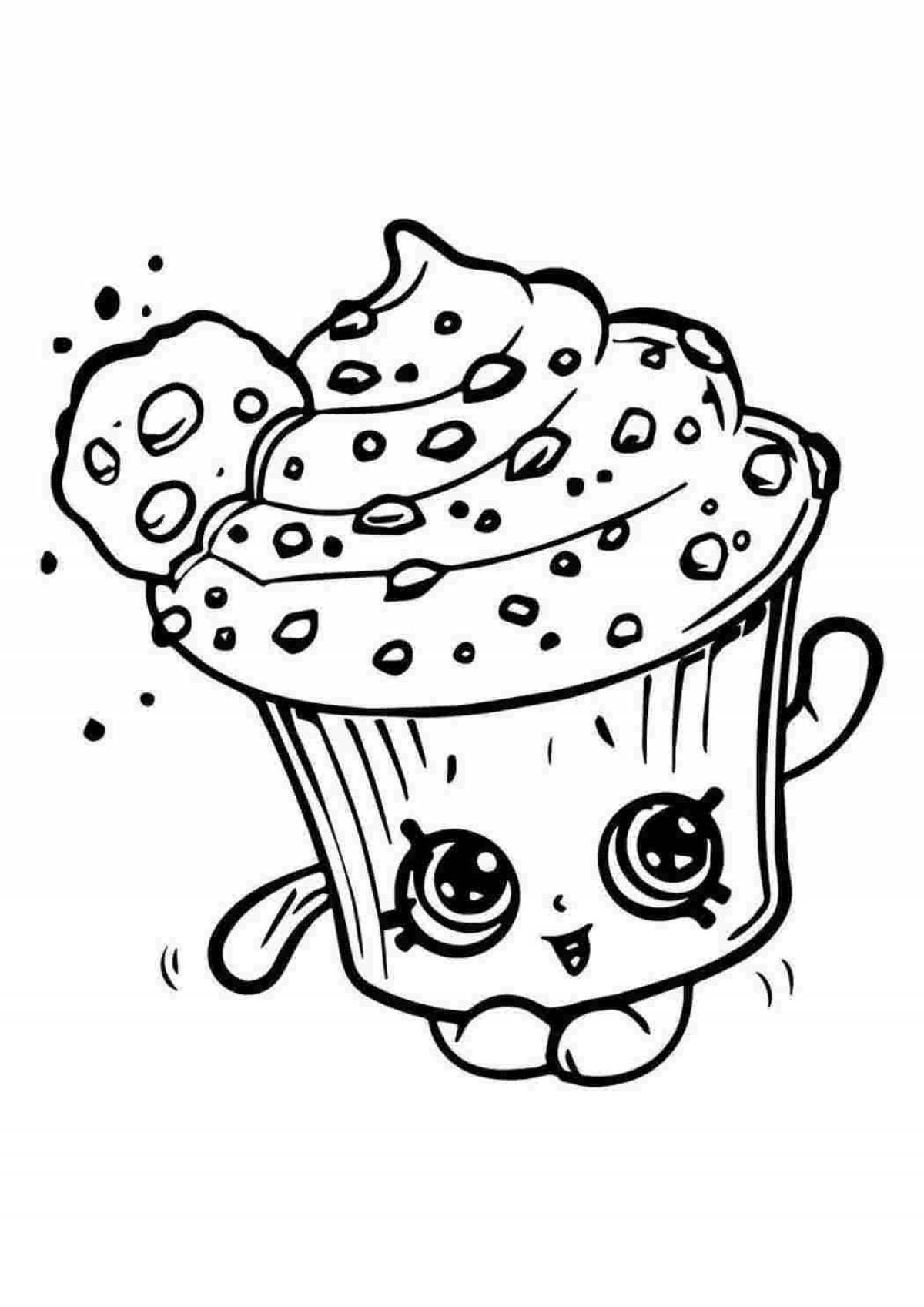 Colorful delicious cutie coloring book