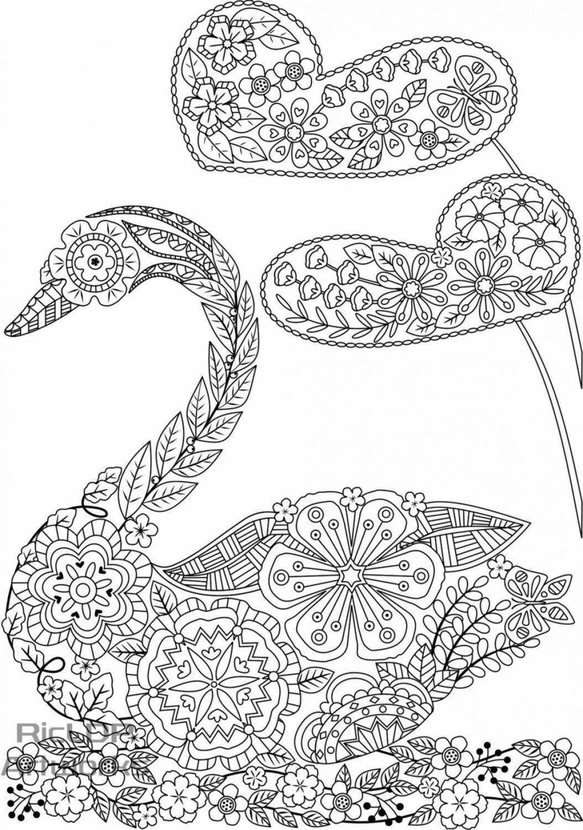 Coloring harmonious swan antistress