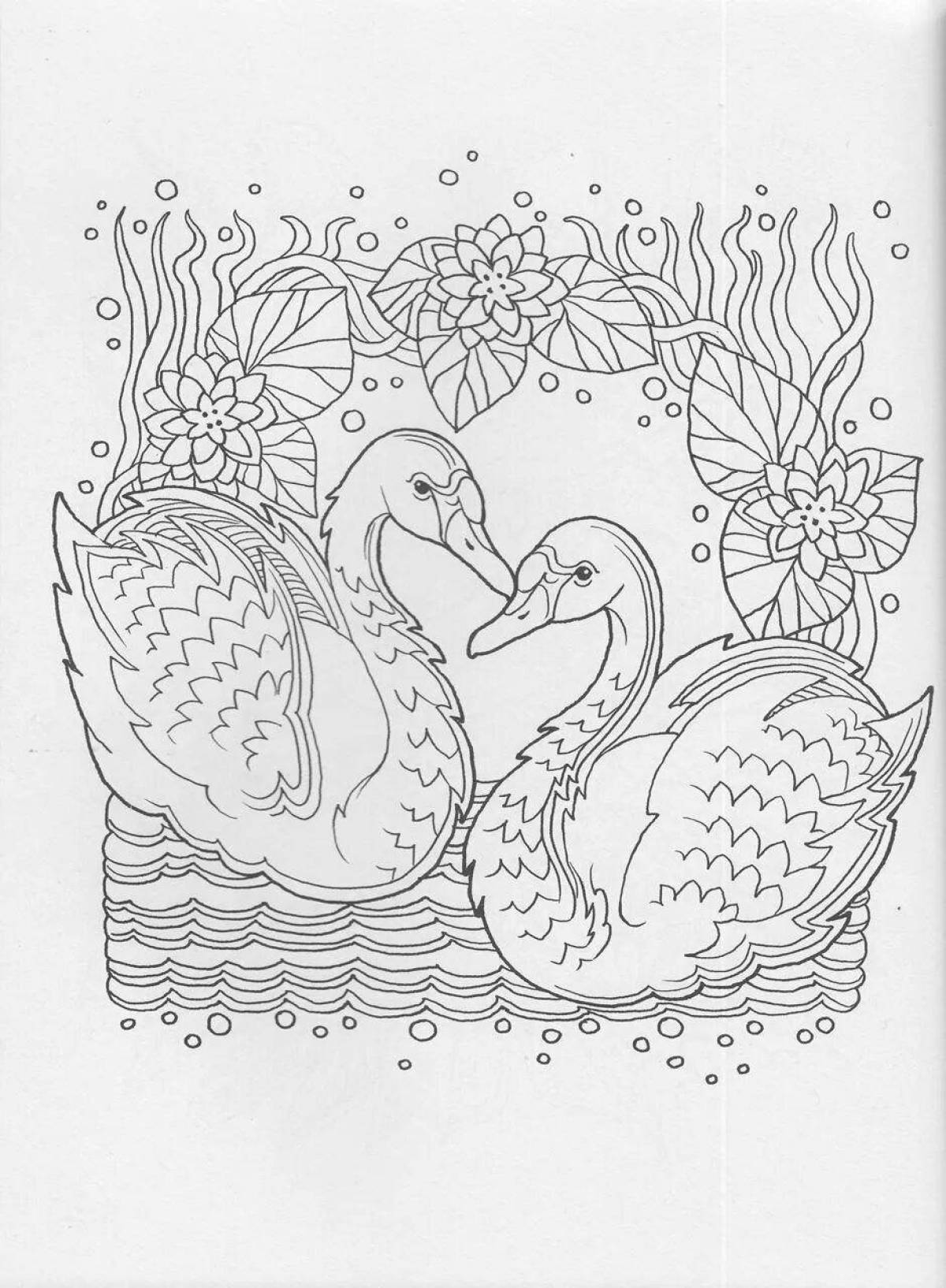 Fun coloring swan antistress