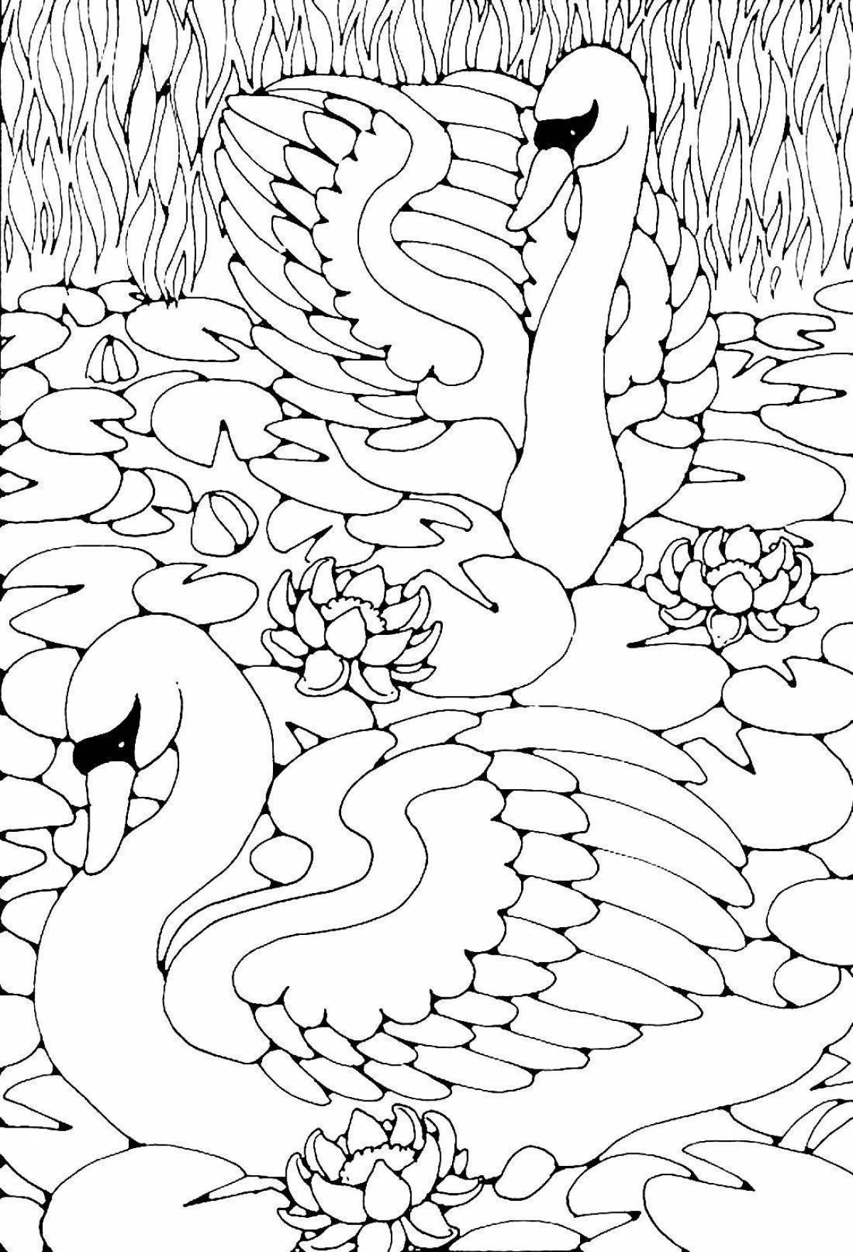 Coloring dreamy swan antistress