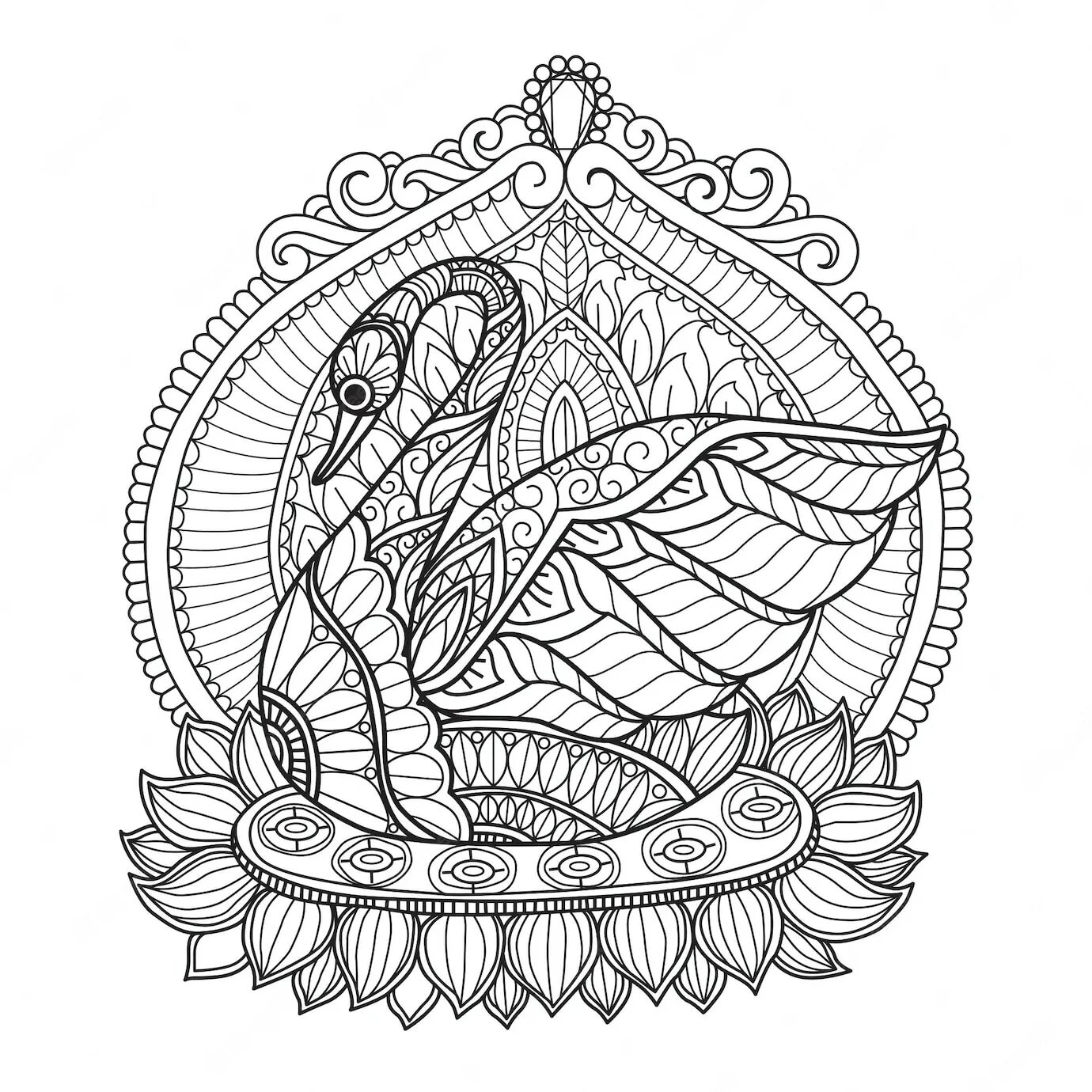 Coloring wild swan antistress