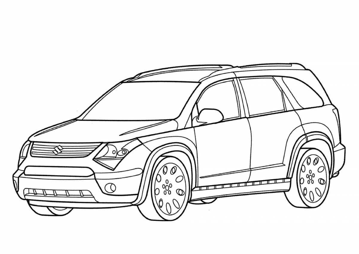 Toyota 4runner coloring page playful