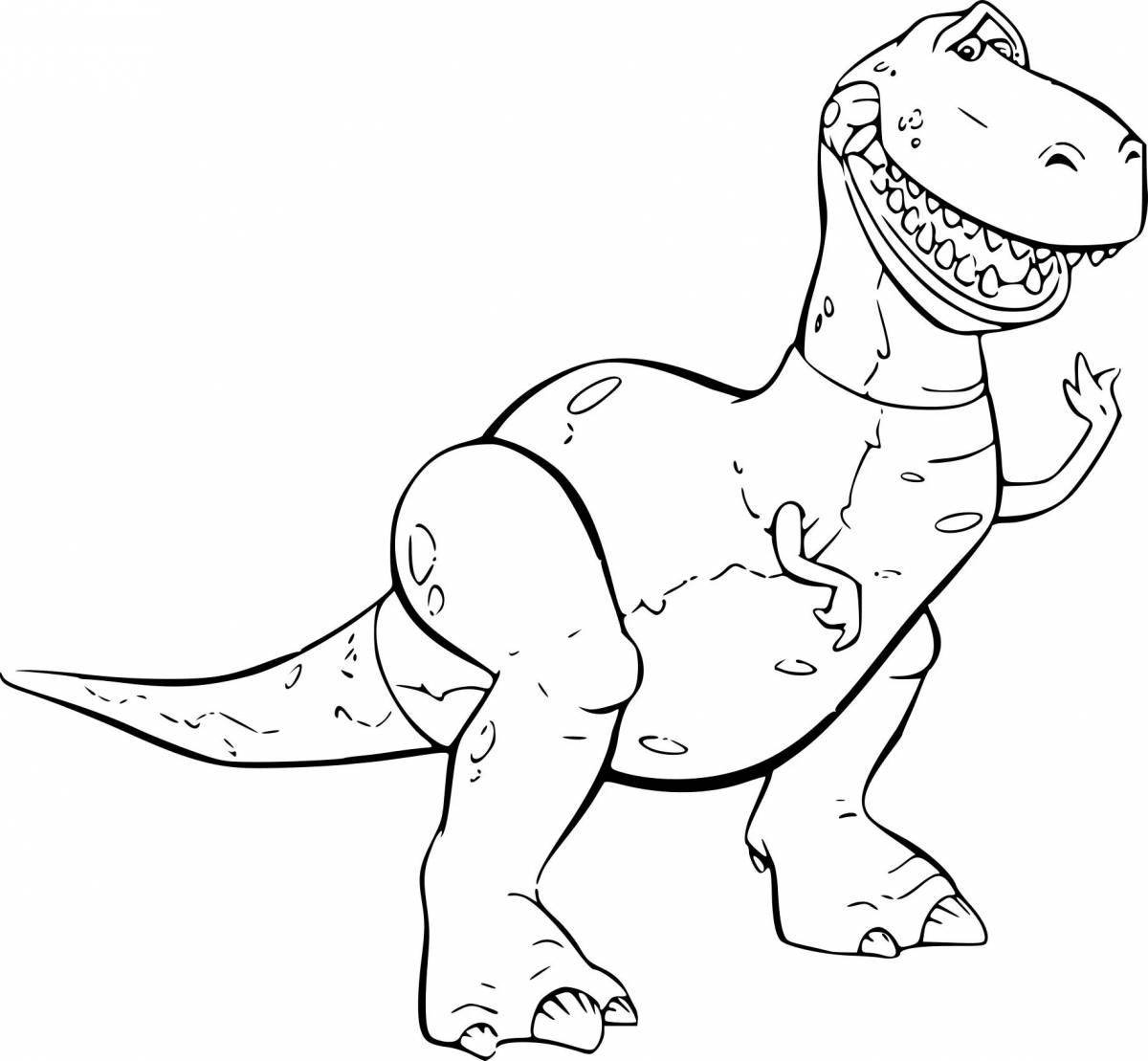 Colorful tarbosaurus truck coloring page