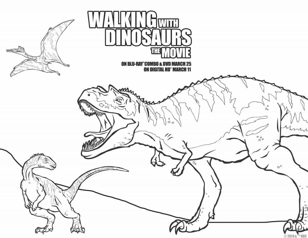 Tarbosaurus funny truck coloring page