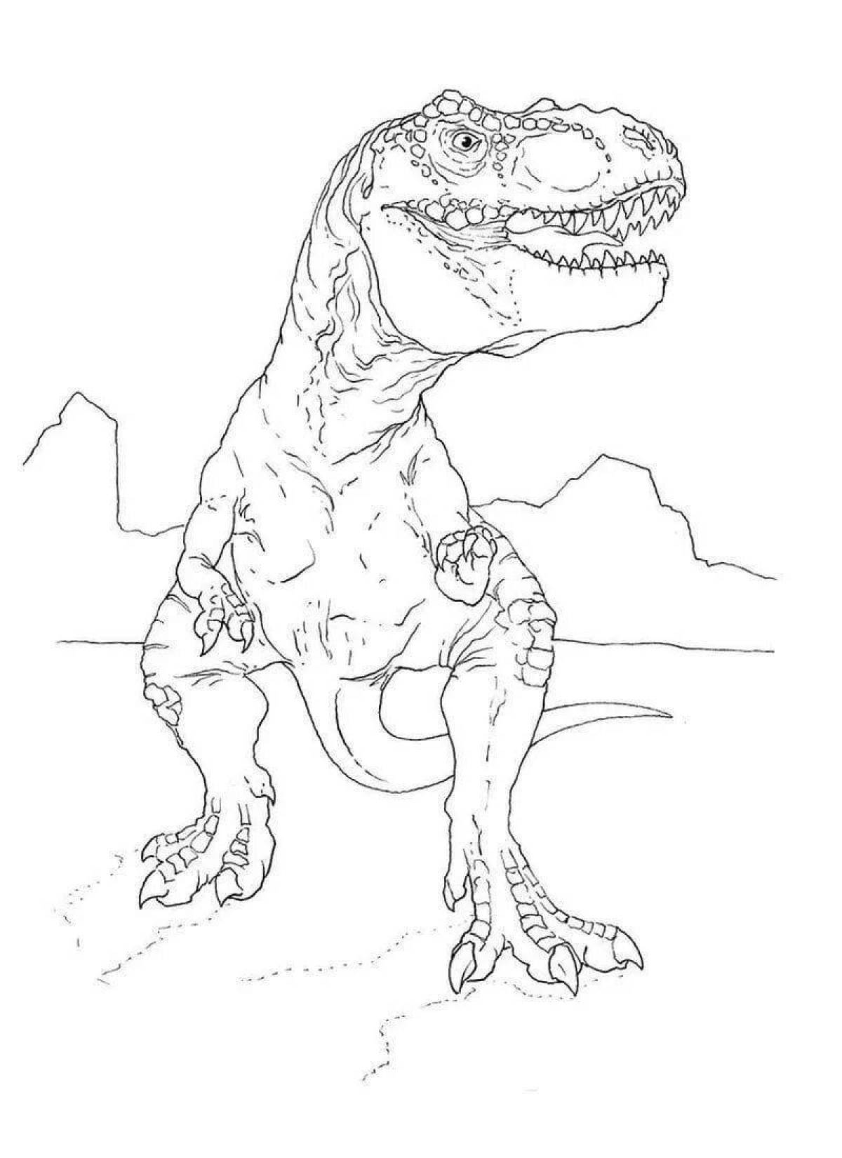 Cute tarbosaurus truck coloring page