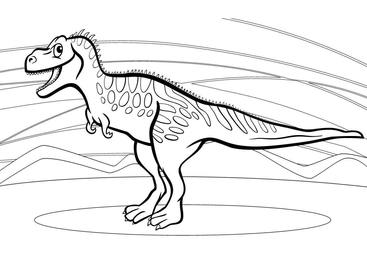 Tarbosaurus truck original coloring page