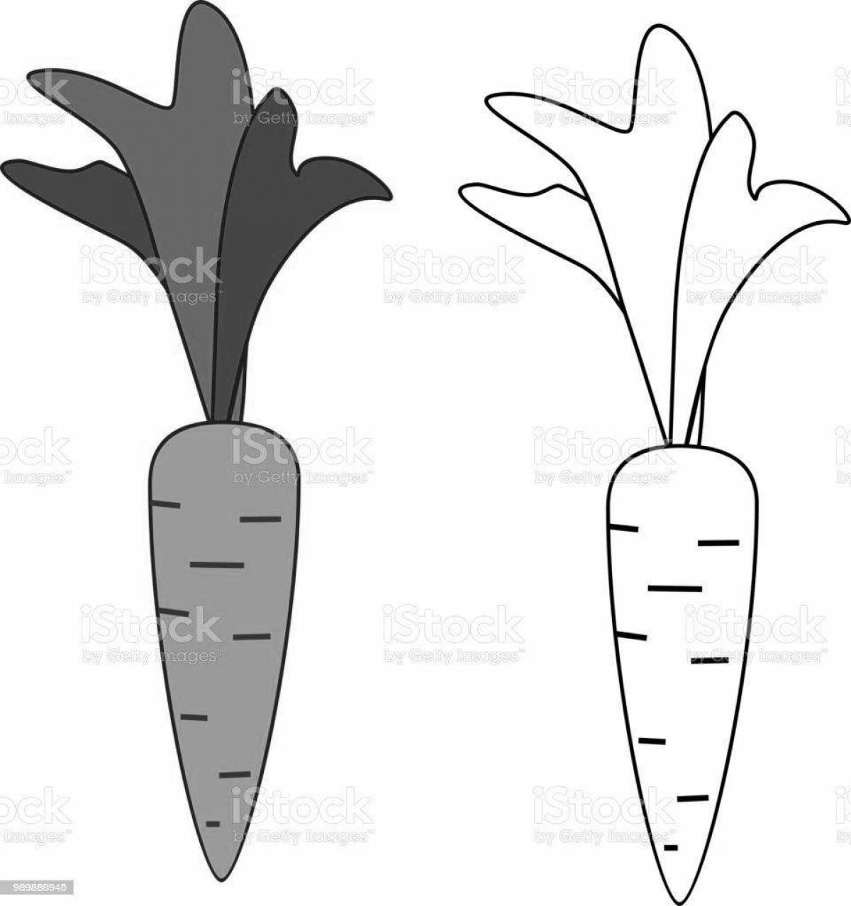 Coloring page with a playful carrot pattern
