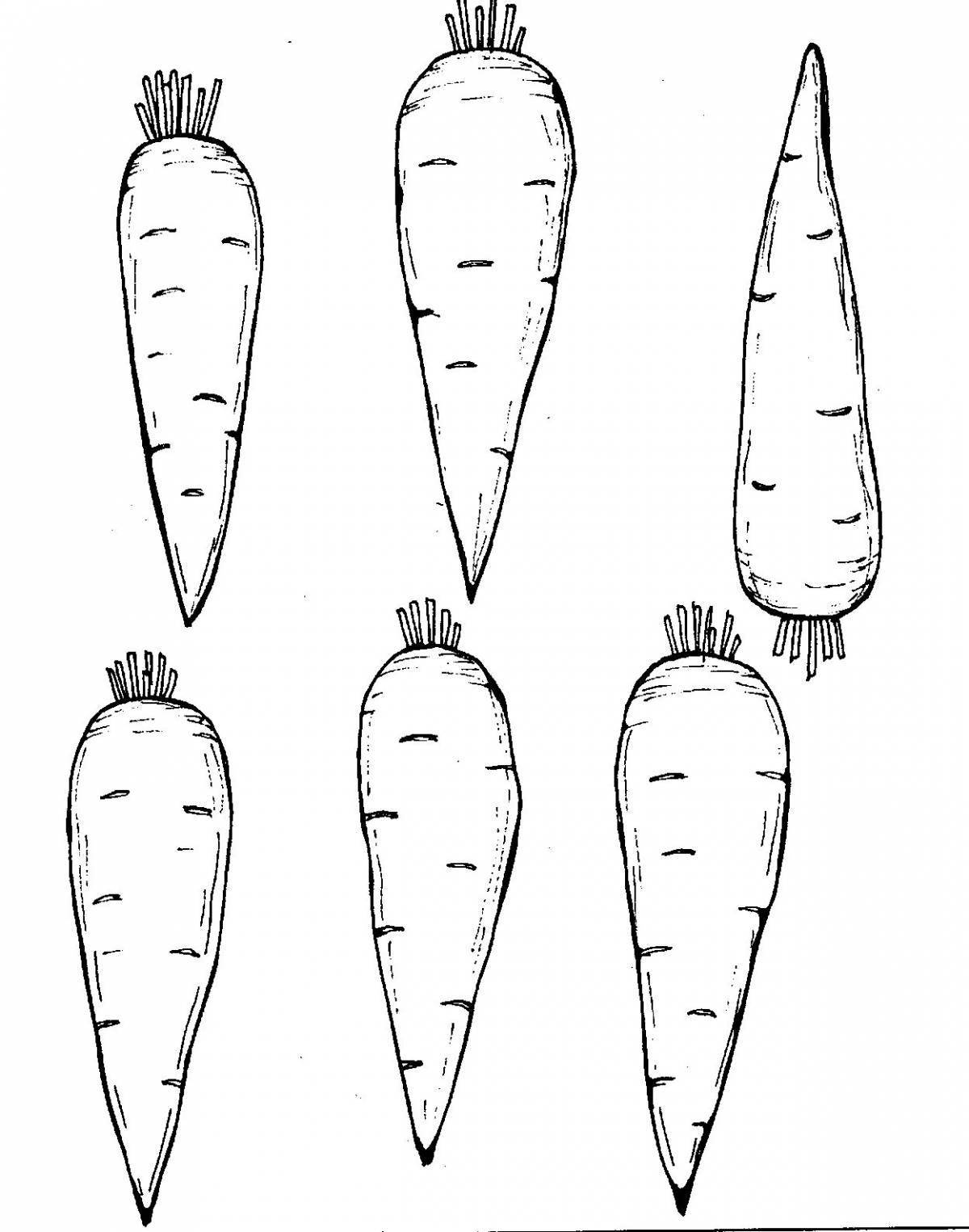 Dramatic carrot pattern coloring page