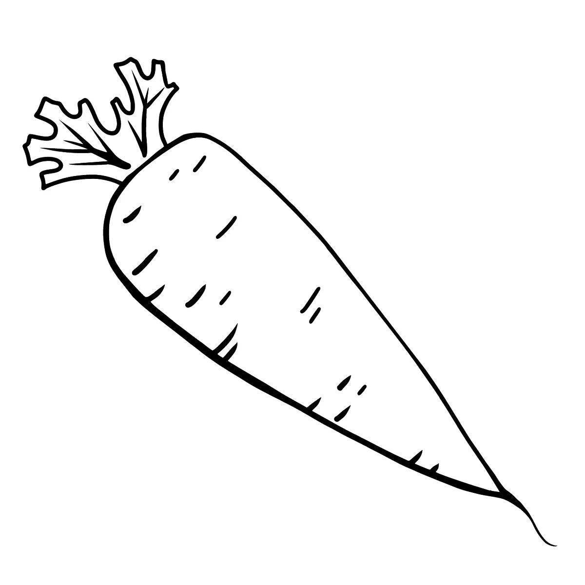 Glowing carrot coloring page