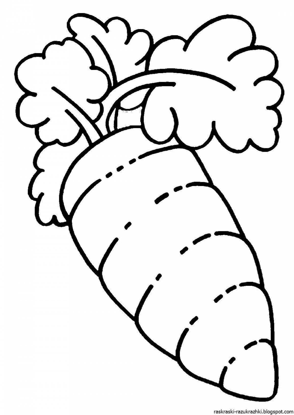 Glittering carrot pattern coloring page