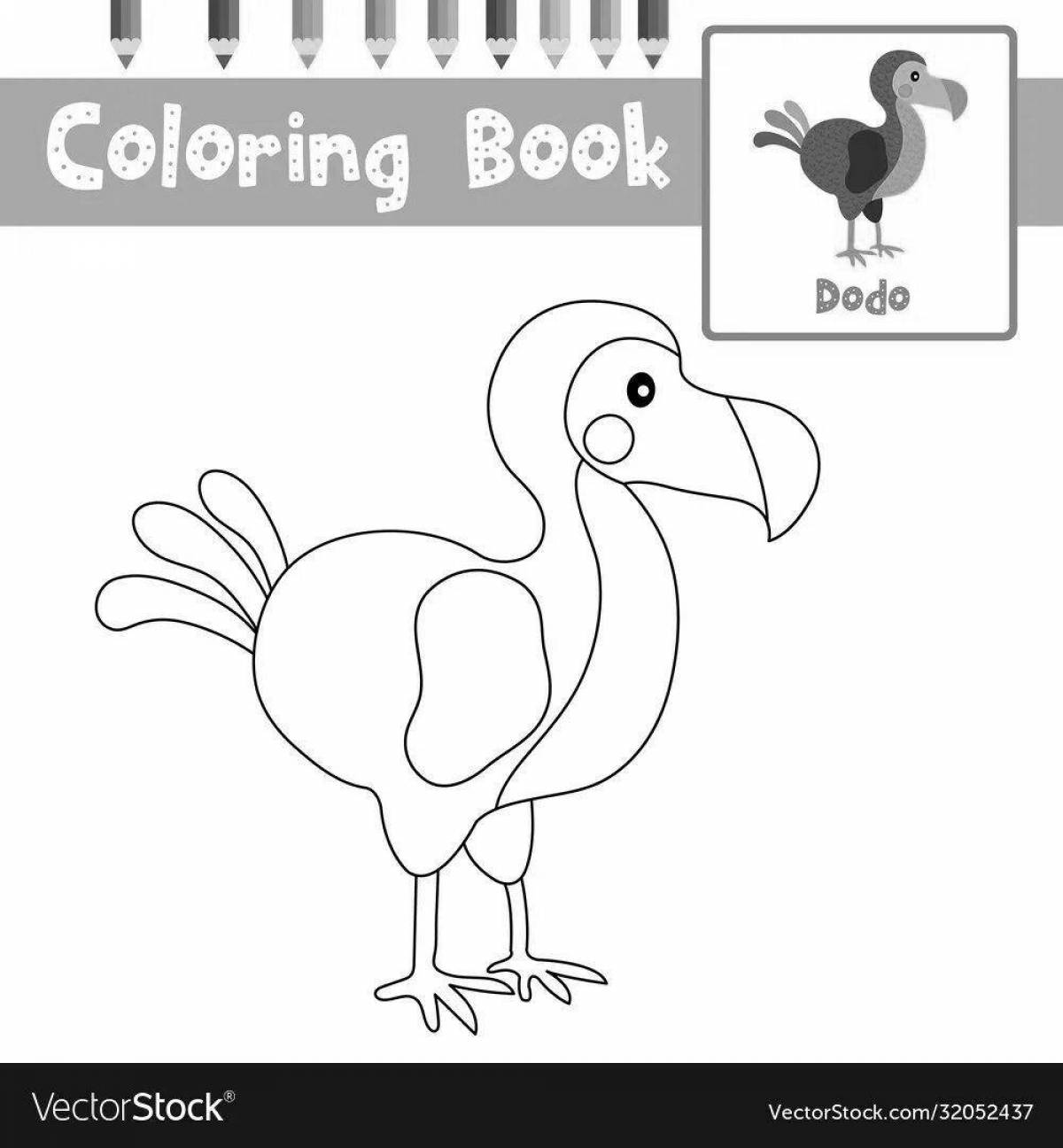 Adorable dodo bird coloring page